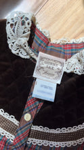 Load image into Gallery viewer, Authentic 1970’s Vintage Plaid and Velveteen Gunne Sax Midi Dress
