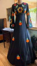 Load image into Gallery viewer, Stunning 1970’s Vintage Velvet Appliqué Dress from Pakistan
