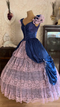 Load image into Gallery viewer, Hand Dyed 1980’s Vintage Satin and Lace Gown by ZumZum
