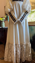 Load image into Gallery viewer, Beautiful 1970’s vintage Rose Trim Milkmaid Gunne Sax dress
