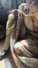 Load image into Gallery viewer, Sale~ 1970’s Vintage Floral Pinstriped Voile Maxi Dress
