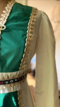 Load image into Gallery viewer, 1970’s Vintage Medieval Green Velveteen Dress by JC Penney
