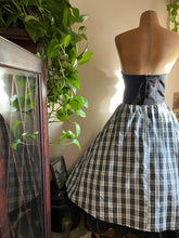 Load image into Gallery viewer, 1980’s Vintage Plaid Taffeta Strapless Gunne Sax Party Dress
