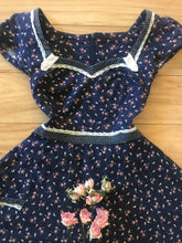 Load image into Gallery viewer, Darling Navy Blue Calico Gunne Sax Dress
