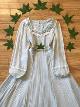 Load image into Gallery viewer, Authentic 1970’s vintage Pale Blue Crepe Gunne Sax dress
