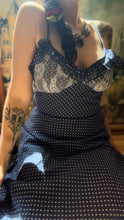 Load image into Gallery viewer, Pretty 1970’s Vintage Navy Polka Dot Sundress Kati by Laura Phillips
