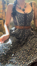 Load image into Gallery viewer, Authentic 1970&#39;s vintage blue garden calico Gunne Sax midi sundress
