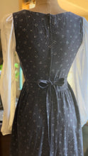 Load image into Gallery viewer, Authentic 1970’s Vintage Black Calico Gunne Sax Midi Dress
