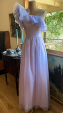 Load image into Gallery viewer, 1970’s Vintage Pale Purple Chiffon One Shoulder Prom Dress
