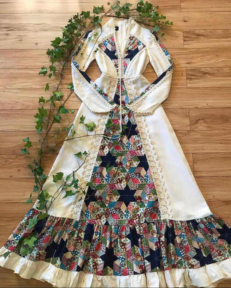black label gunne sax dress Authentic 1960’s vintage patchwork print Black Label Gunne Sax maxi dr