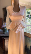 Load image into Gallery viewer, Stunning 1970’s Vintage Peach Liquid Satin and Lace Dress by Gunne Sax
