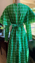 Load image into Gallery viewer, Outrageous Handmade Vintage Apple Green Seersucker dress
