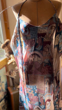 Load image into Gallery viewer, Mucha Print 1970’s Vintage Tie Bust Halter Dress
