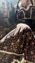 Load image into Gallery viewer, Authentic 1970’s Vintage Brown Calico Gunne Sax Maxi Sundress
