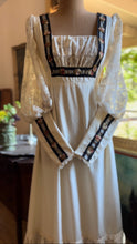 Load image into Gallery viewer, Beautiful 1970’s vintage Rose Trim Milkmaid Gunne Sax dress
