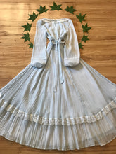 Load image into Gallery viewer, Authentic 1970’s vintage Pale Blue Crepe Gunne Sax dress
