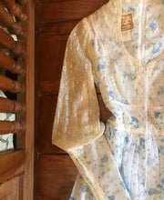 Load image into Gallery viewer, Authentic 1970’s vintage Blue Roses and Blueberry Print Voile Gunne Sax dress
