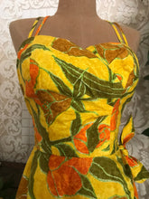 Load image into Gallery viewer, Authentic 1950’s 1960’s vintage batik sarong pinup dress by Sun Fashions of Hawaii
