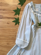 Load image into Gallery viewer, Authentic 1970’s vintage Pale Blue Crepe Gunne Sax dress

