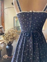 Load image into Gallery viewer, Beautiful 1970’s Vintage Black Calico Gunne Sax Maxi Sundress
