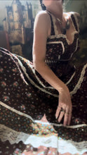 Load image into Gallery viewer, Authentic 1970’s Vintage Brown Calico Gunne Sax Maxi Sundress
