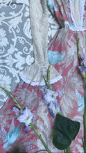 Load image into Gallery viewer, Authentic 1960’s Vintage Tropical Birds and Berries Print Black Label Gunne Sax Maxi Dress
