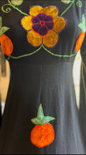 Load image into Gallery viewer, Stunning 1970’s Vintage Velvet Appliqué Dress from Pakistan
