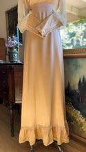 Load image into Gallery viewer, Stunning 1970’s Vintage Peach Liquid Satin and Lace Dress by Gunne Sax
