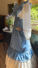 Load image into Gallery viewer, Handmade Vintage Blue Floral Calico Pinafore Apron
