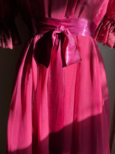Load image into Gallery viewer, 1970’s Vintage Elderberry Chiffon and Lace dress by Dance Allure for Alfred Angelo
