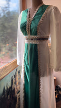 Load image into Gallery viewer, 1970’s Vintage Medieval Green Velveteen Dress by JC Penney
