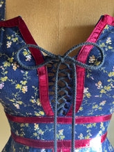 Load image into Gallery viewer, Amazing 1970’s Vintage Gunne Sax Grape Calico Peplum Sundress
