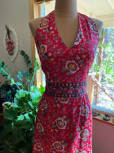 Load image into Gallery viewer, 1970’s vintage Red Paisley Calico Halter Sundress by Hearsay
