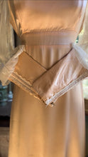 Load image into Gallery viewer, Stunning 1970’s Vintage Peach Liquid Satin and Lace Dress by Gunne Sax
