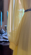 Load image into Gallery viewer, Sale~ 1960’s 1970’s Vintage Lemon Yellow Chiffon Dress by Miss Elliette of California
