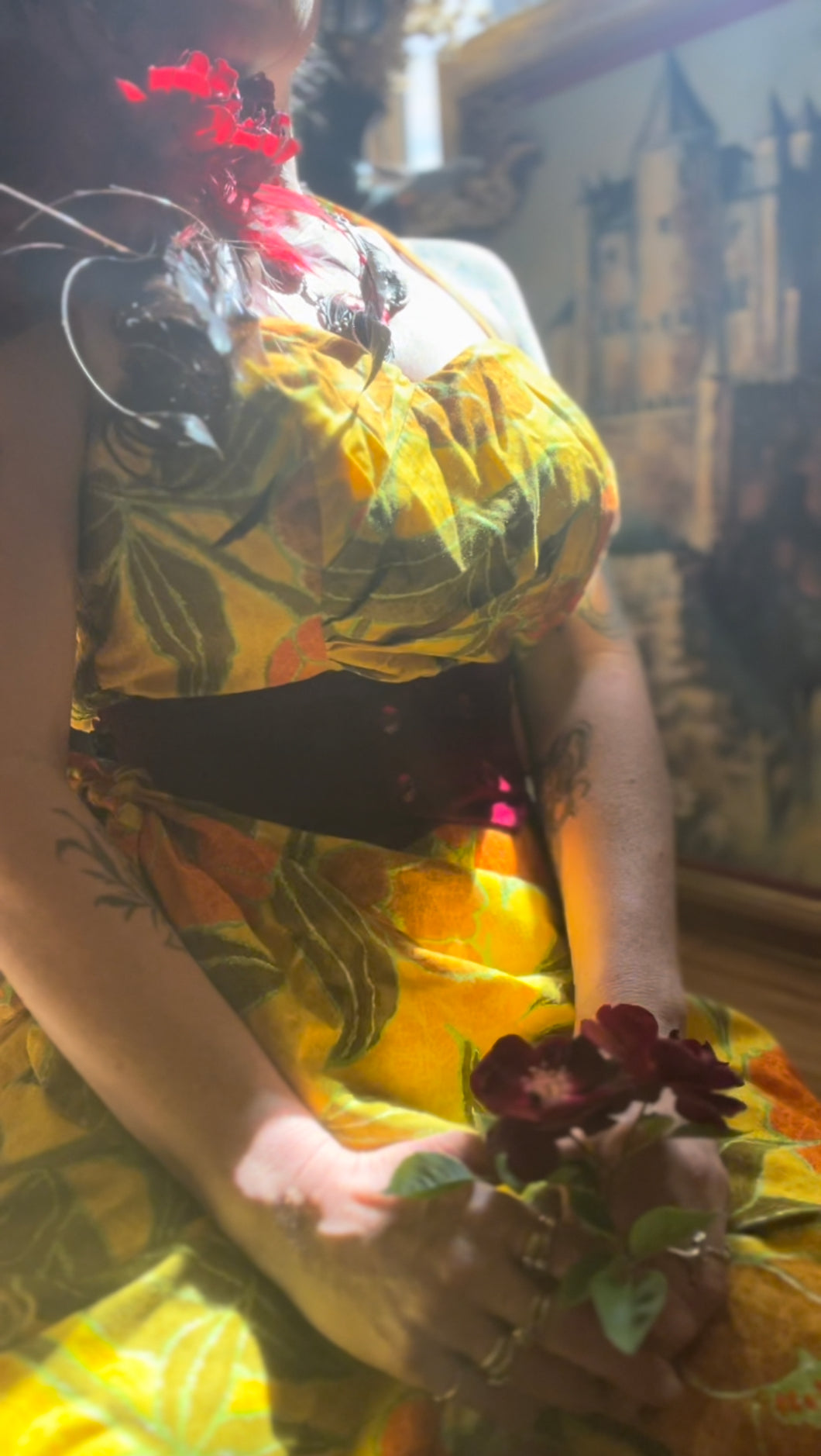 Authentic 1950’s 1960’s vintage batik sarong pinup dress by Sun Fashions of Hawaii
