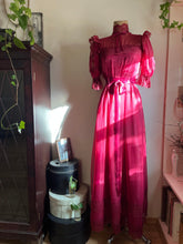 Load image into Gallery viewer, 1970’s Vintage Elderberry Chiffon and Lace dress by Dance Allure for Alfred Angelo
