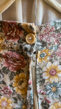 Load image into Gallery viewer, 1970’s Vintage Floral Calico and Ribbon  Midi Skirt
