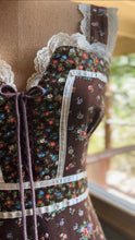 Load image into Gallery viewer, Authentic 1970’s Vintage Brown Calico Gunne Sax Maxi Sundress
