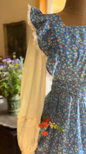 Load image into Gallery viewer, Handmade Vintage Blue Floral Calico Pinafore Apron
