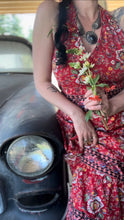 Load image into Gallery viewer, 1970’s vintage Red Paisley Calico Halter Sundress by Hearsay
