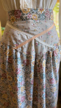 Load image into Gallery viewer, 1970’s Vintage Floral Calico and Ribbon  Midi Skirt
