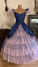 Load image into Gallery viewer, Hand Dyed 1980’s Vintage Satin and Lace Gown by ZumZum
