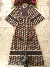 Load image into Gallery viewer, 1970’s vintage patchwork calico kimono dress by Young Innocent
