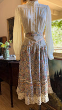 Load image into Gallery viewer, 1970’s Vintage Floral Calico and Ribbon  Midi Skirt
