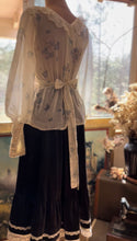 Load image into Gallery viewer, Authentic 1970’s Vintage Sheer Floral Voile Gunne Sax Blouse
