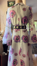 Load image into Gallery viewer, Authentic 1960’s Vintage Poppy Print Angel Sleeve Hostess Dress by Alfred Shaheen
