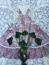 Load image into Gallery viewer, Authentic 1960’s Vintage Tropical Birds and Berries Print Black Label Gunne Sax Maxi Dress
