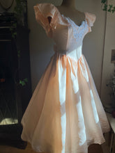 Load image into Gallery viewer, 1980’s Vintage Peach Taffeta Gunne Sax Midi Dress
