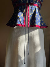 Load image into Gallery viewer, Amazing 1970’s Vintage Gunne Sax Grape Calico Peplum Sundress
